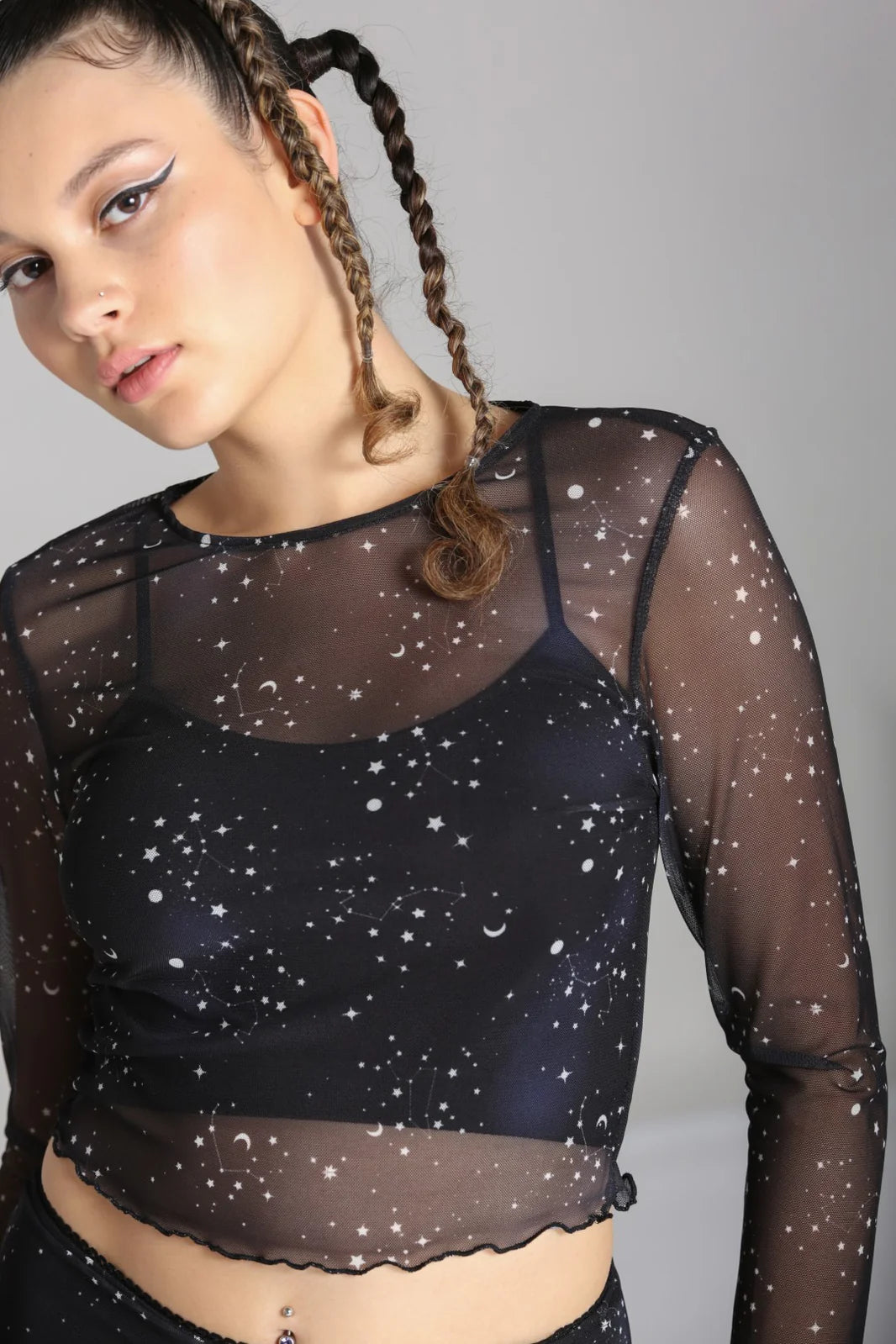 Celestial Long Sleeve thoughtfulness Mesh Top