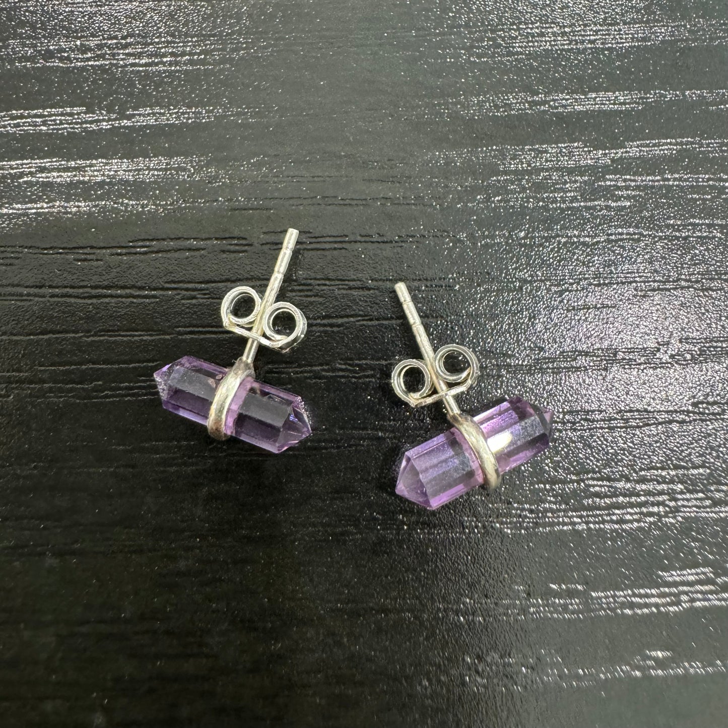 Luci Studs - Amethyst Gemstone Silver