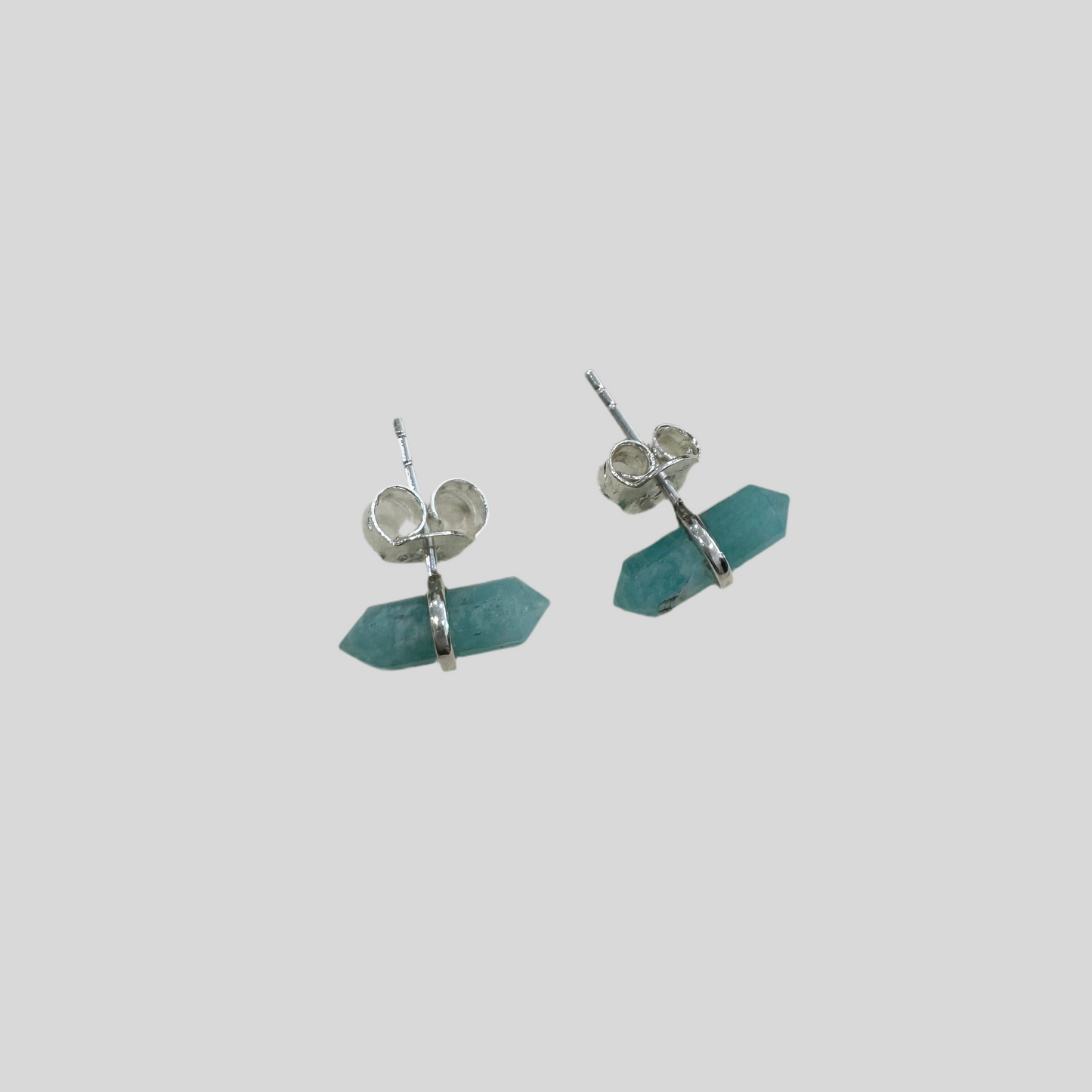 Luci Studs - Amazonite Gemstone Silver