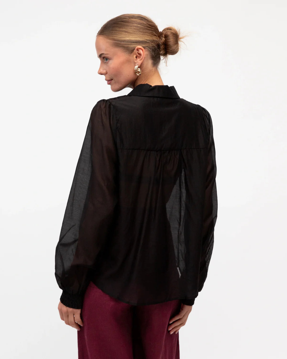Hot Property Remi Sheer Blouse Black