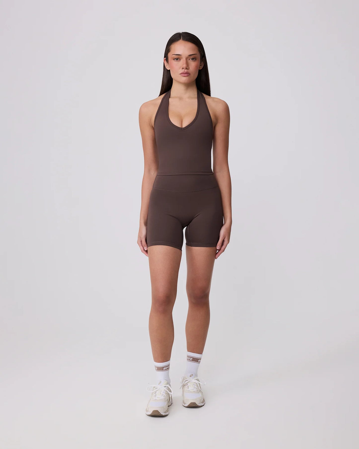 Contour+ Halter Neck Tank - Ground Coffee
