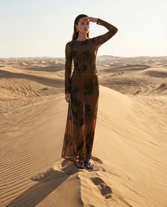 Hot Property Sheer Blur Maxi Skirt