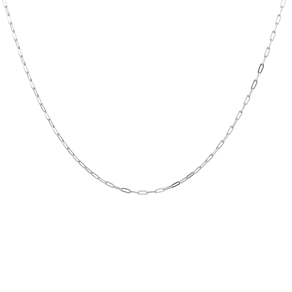 Paperclip 2mm Chain Necklace Silver