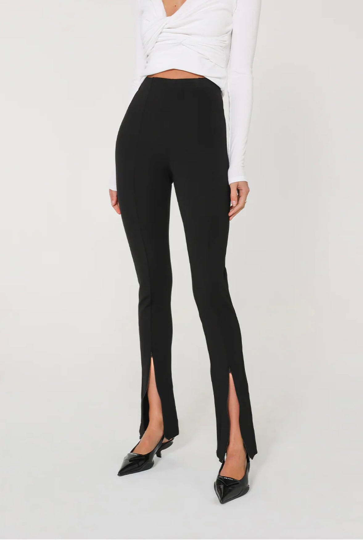 Henley Zip Pants Black